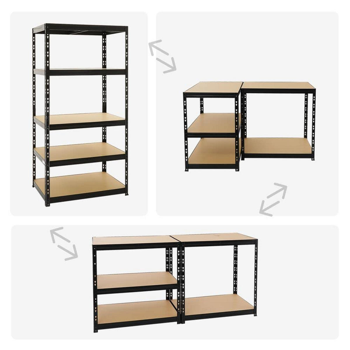 SCHWERLASTREGAL Tiger 180x90x60 cm Fachlast 265 kg Schwarz - Schwarz, Metall (90/180/60cm) - PROREGAL