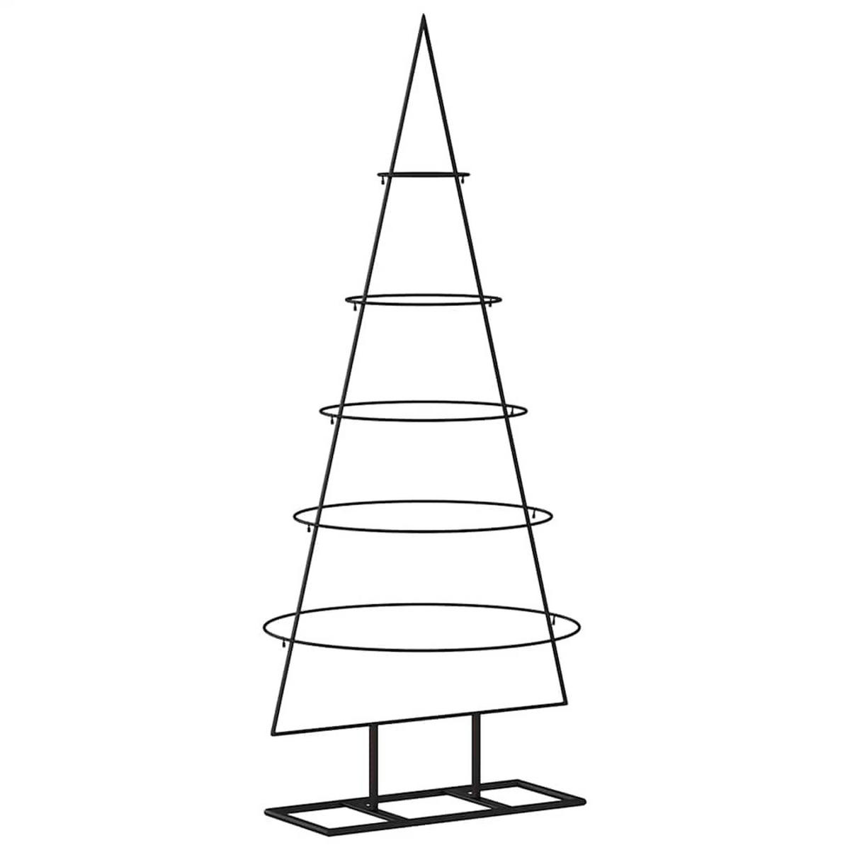 WEIHNACHTSBAUM Metall 125 Cm Pulverbeschichteter Stahl - Schwarz, Metall (125cm) - vidaXL