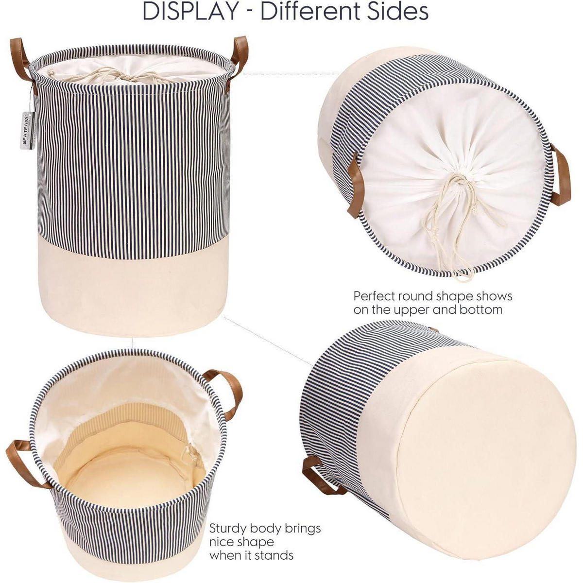 WÄSCHEKORB Streifenmuster Canvas 43 Liter - Multicolor, Textil (35.1/45/45cm)