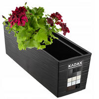 BALKONBLUMENTOPF mit Einsatz 56 cm, Schwarz - Schwarz, Kunststoff (18/56cm) - KADAX