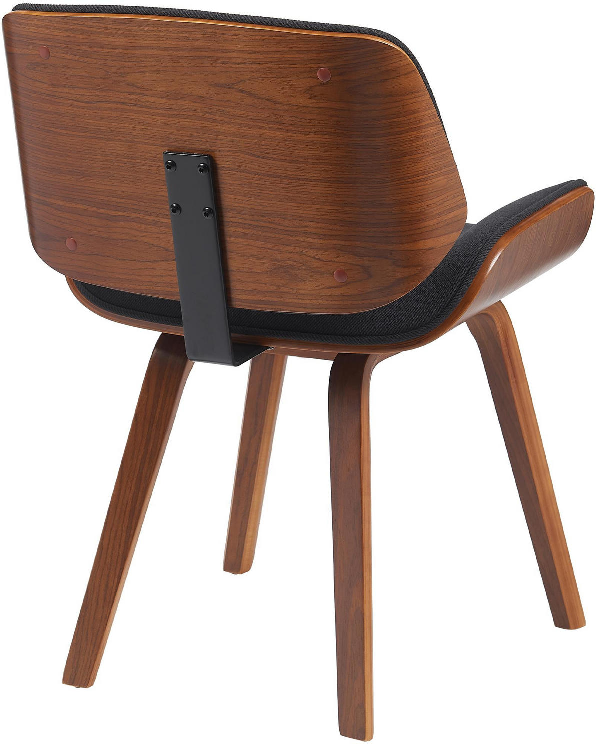 BESUCHERSTUHL Stoff Walnuss/Schwarz - Walnussfarben/Schwarz, Holz/Textil (55/80/41cm) - CLP