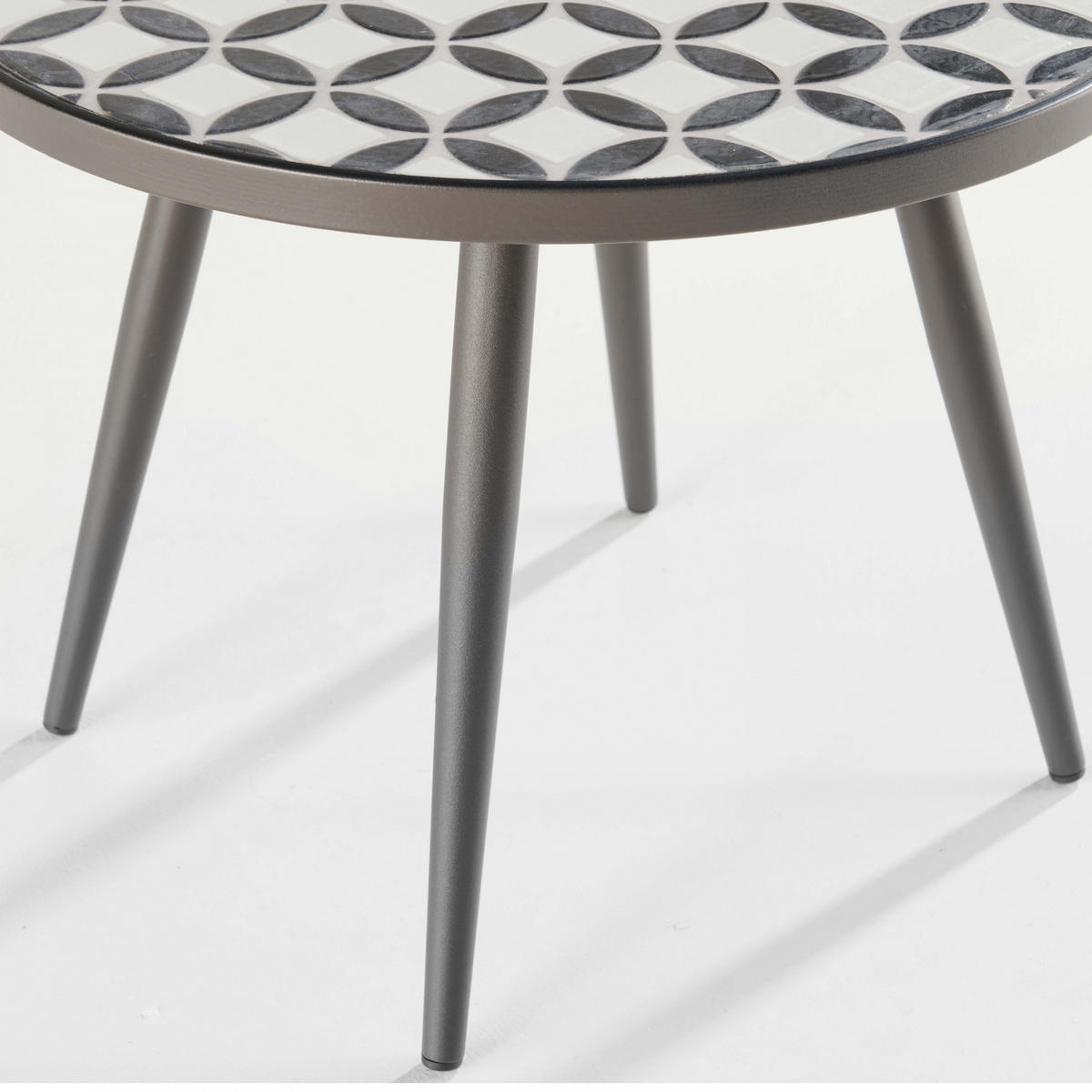 GARTENBEISTELLTISCH runder, Grau - Grau, Metall (1/1cm) - Oviala