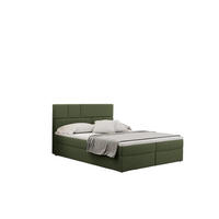 BOXBETT Mit Bettkasten Und Matratze BALI Stoff Mat Velvet Olive 120x200 cm H3-Bonell - Olivgrün, Holz/Holzwerkstoff (120/200cm) - Kaiser Möbel