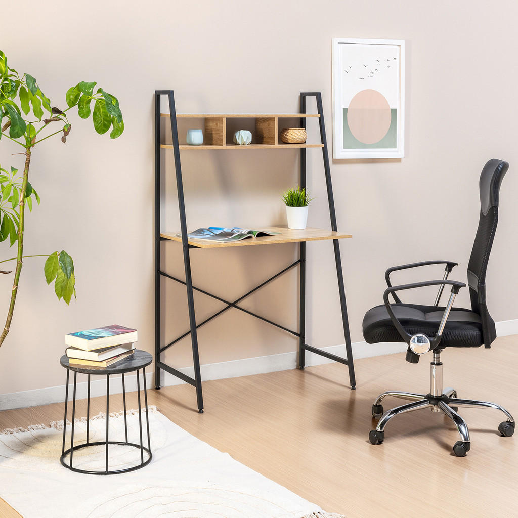 Thumbnail - VS Venta-stock Schreibtisch, Schwarz, Holzwerkstoff, 83x142x46 cm, Arbeitszimmer, Schreibtische, Bürotische