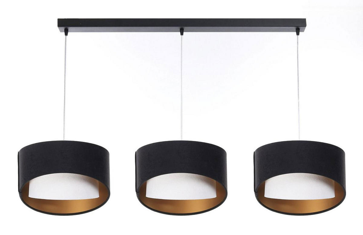 HÄNGELEUCHTE Schwarz 30/18 cm - Schwarz/Weiß, Kunststoff (30/0.3/18cm) - ONZENO