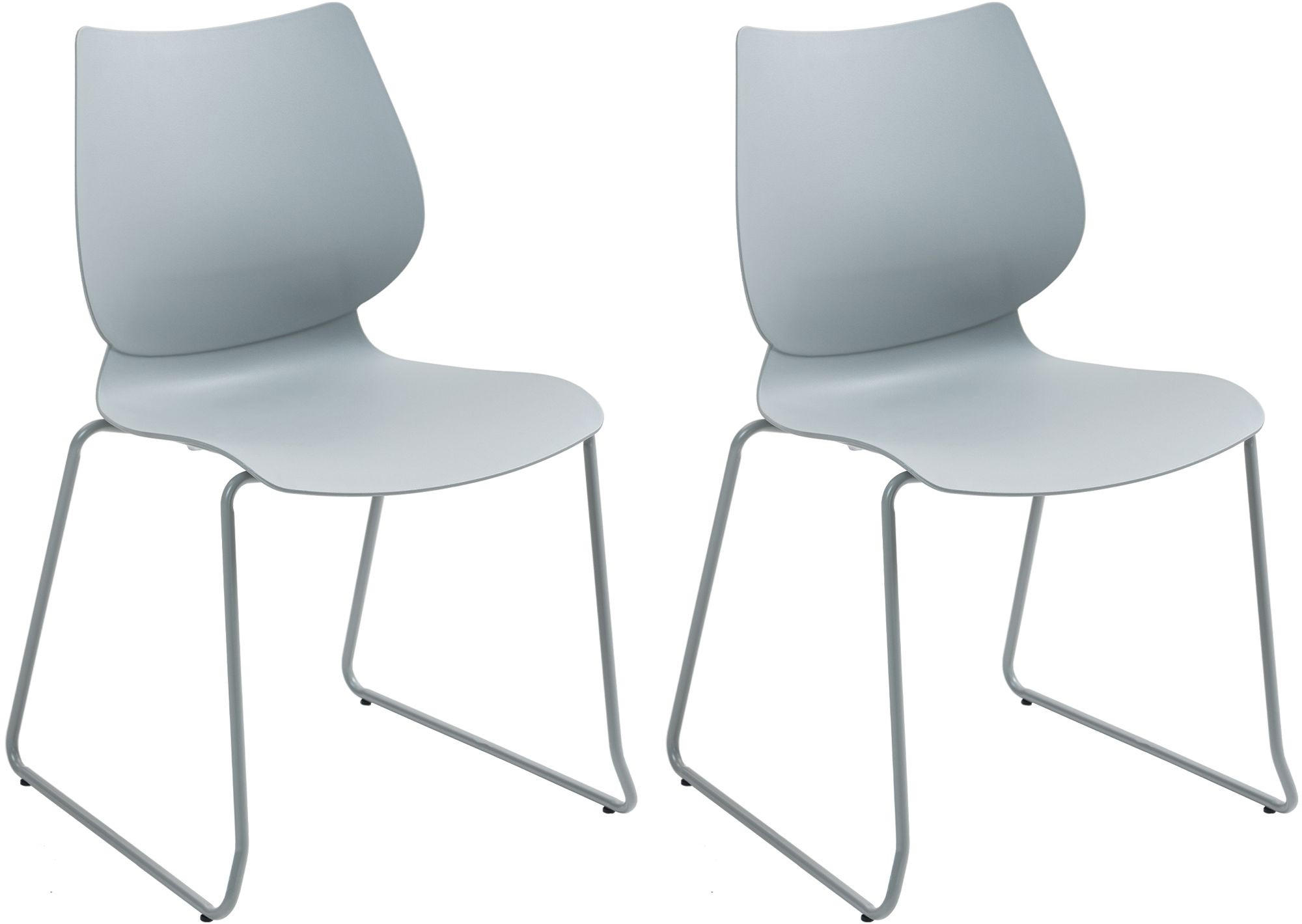 STUHL 2er Set Kunststoff Grau - Grau, Kunststoff/Metall (47/86/50cm) - CLP