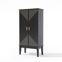 HIGHBOARD DE-38665 120/59/30 cm 5 Regalfächer und Türablage Schwarz - Schwarz, Holzwerkstoff (59/120/30cm) - ComfortXL