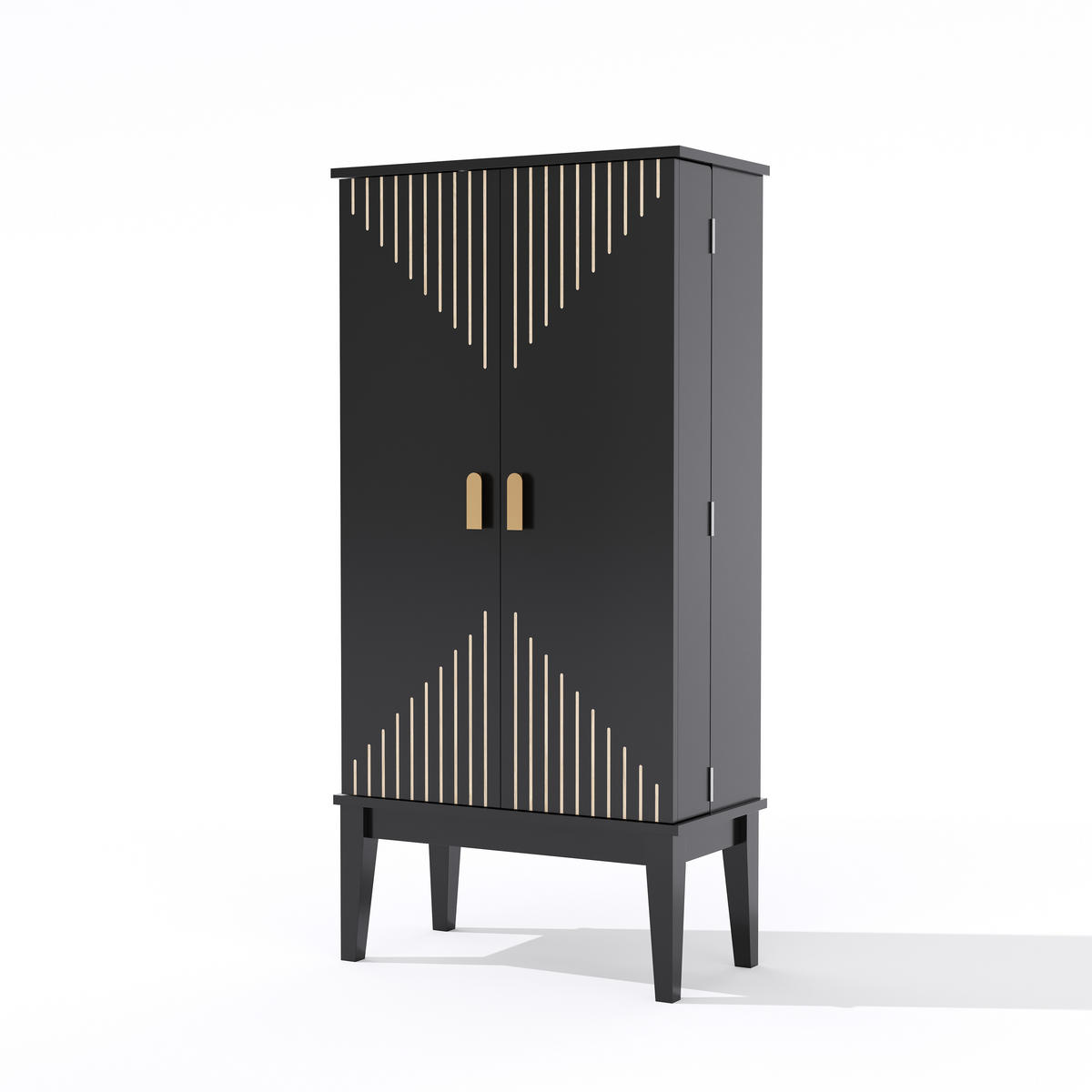 BUFFET 120/30/59 cm schwarz aus MDF mit 2 Türen - Schwarz, Holzwerkstoff (59/120/30cm) - OKWISH