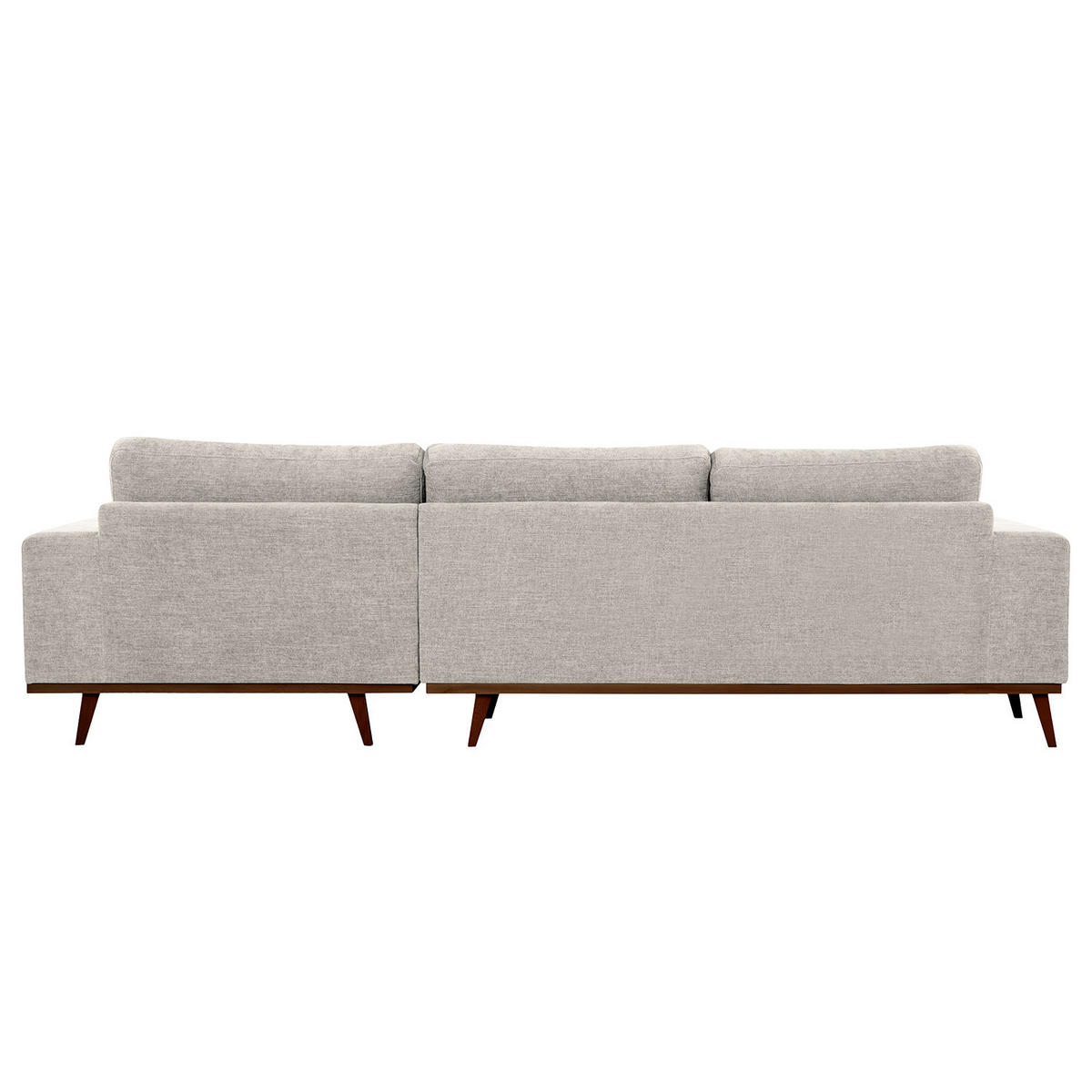 ECKSOFA mit Longchair - Buchefarben/Grau, Buchenholz/Textil (281/153cm) - home24