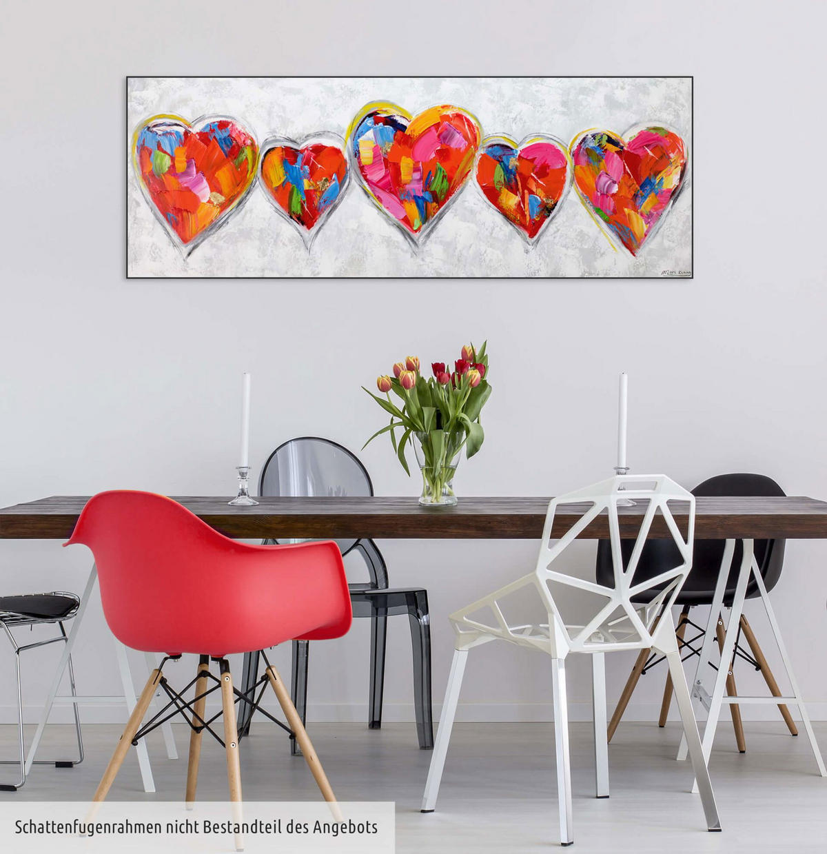 ACRYLBILD HANDGEMALT 150/50 cm - Grau, Holz/Textil (150/50cm) - KUNSTLOFT