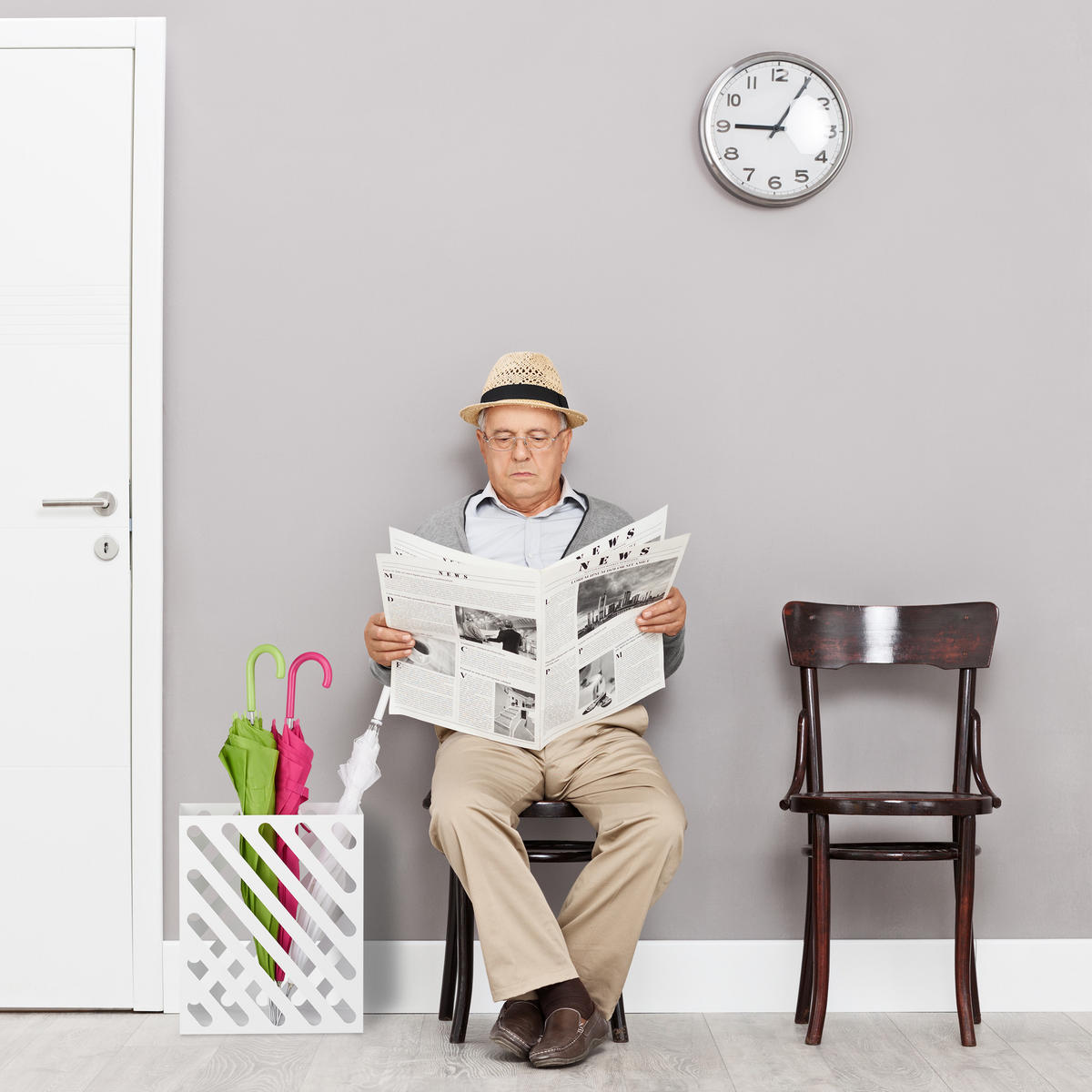 REGENSCHIRMSTÄNDER - Weiß, Metall (40/48/15cm) - Relaxdays