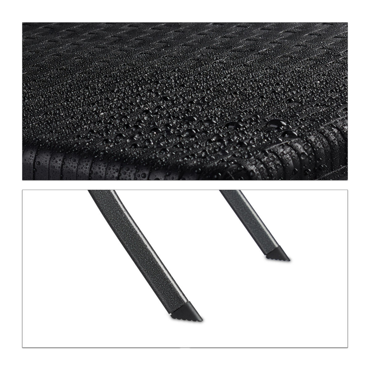 GARTENMÖBEL Set - Schwarz, Kunststoff/Metall - Relaxdays