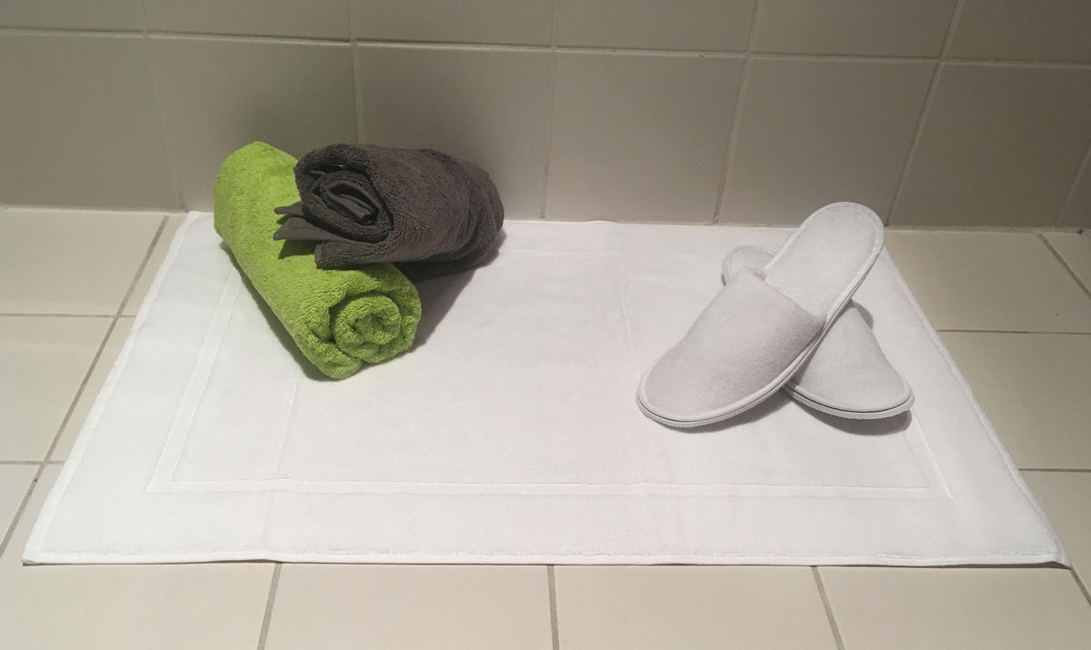 BADEMATTE, 2er-Set, 50x80 cm, 100% Baumwolle, Weiß - Weiß, Textil (50/80cm) - Zollner