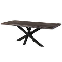 BAUMTISCH Mango 180x90x79 grau lackiert / Mikado-Beine anthrazit matt FREEFORM 5 - Anthrazit/Grau, Holz (180/90/79cm) - Massivmoebel24