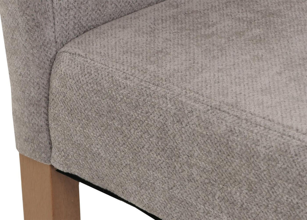 ESSZIMMERSTUHL 6er-Set klassisch und zeitlos 90x42x50cm Sitzhöhe 47cm Stoff/Textil Chenille Holz naturfarbene Beine Hellgrau - Hellgrau, Textil (42/90/50cm) - CHEFGASTRO