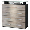 KOMMODE Pavos Eiche sägerau - Eiche San Remo, Holzwerkstoff (76/81/35cm) - Vladon