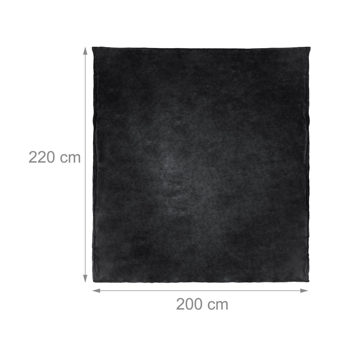 KUSCHELDECKE - Schwarz, Textil (200/220cm) - Relaxdays