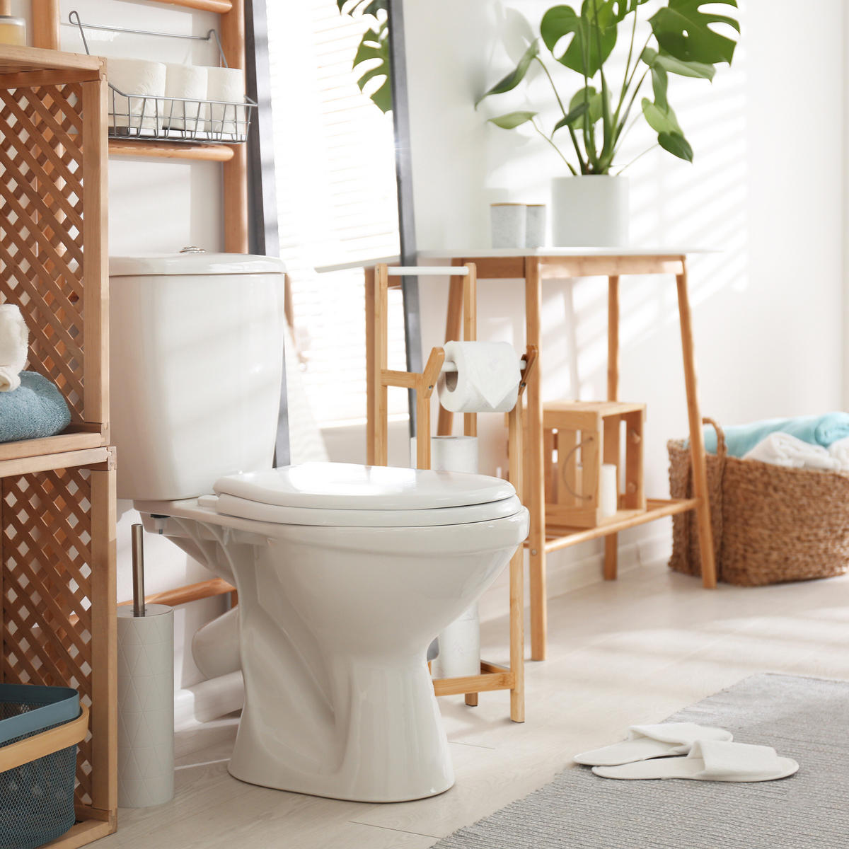 TOILETTENPAPIERHALTER - Hellbraun, Holz/Holzwerkstoff (17.5/72/24cm) - Relaxdays
