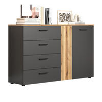 SIDEBOARD grau, Evoke Eiche 139 cm, Kommode mit viel Stauraum - Eichefarben/Anthrazit, Holzwerkstoff/Kunststoff (139/86/38cm) - Top.Furn