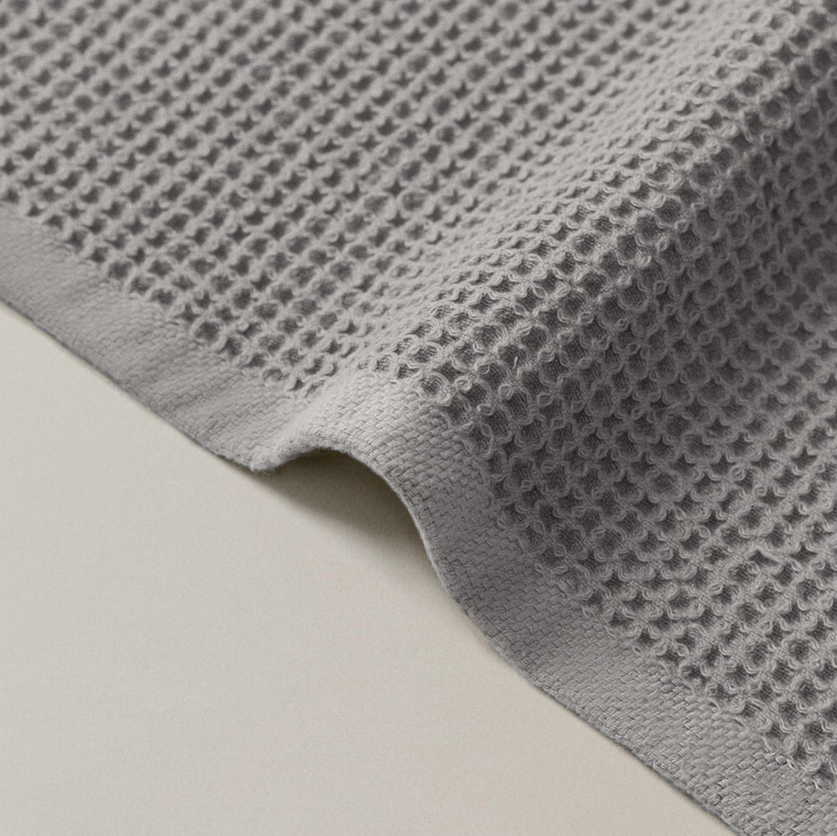 STRANDTUCH & Saunatuch Island. Waffel-Baumwolle. Grau - Grau, Textil (100/180cm) - SOWL