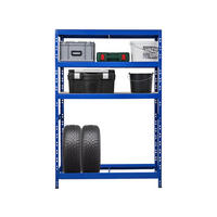 REIFENREGAL Tiger 180x120x40 cm bis zu 6 Reifen auf 1 Ebene + 3 Ablagen Blau - Blau, Metall (120/180/40cm) - PROREGAL