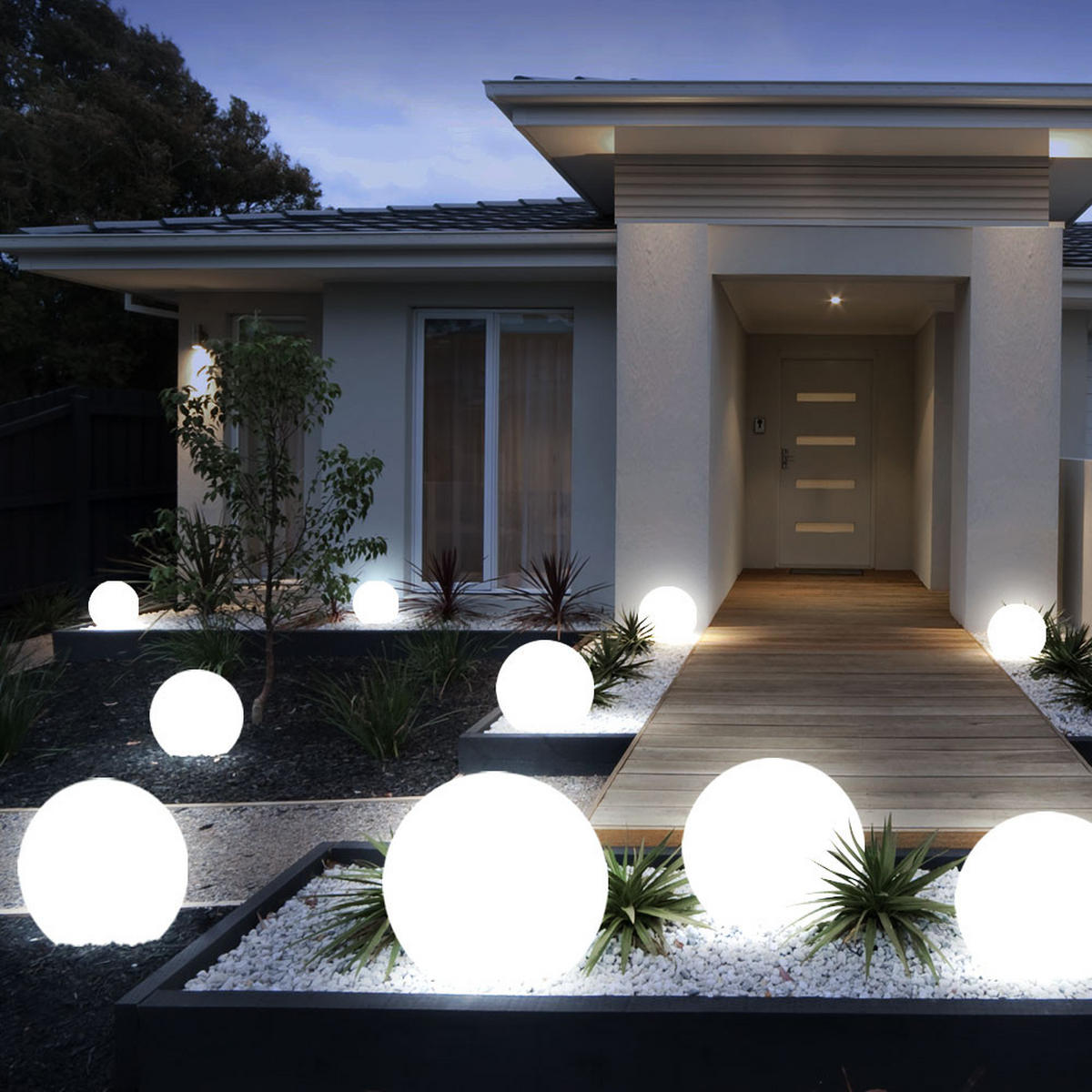 LED AUSSENLEUCHTE Solarkugel Weiß - Weiß, Kunststoff (15/15/42.5cm)