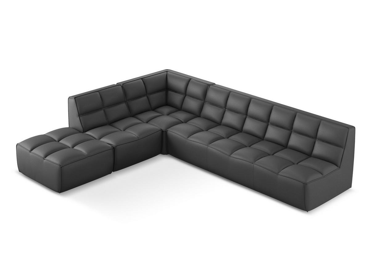 ECKSOFA Beidseitig Kunstleder Grau - Schwarz/Grau, Leder/Kunststoff (308/258cm) - Makamii