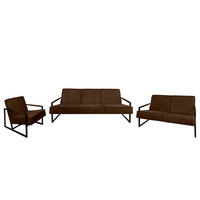 POLSTERGARNITUR (3-2-1) - Strukturstoff - Braun, Textil (1/1/1cm) - home24