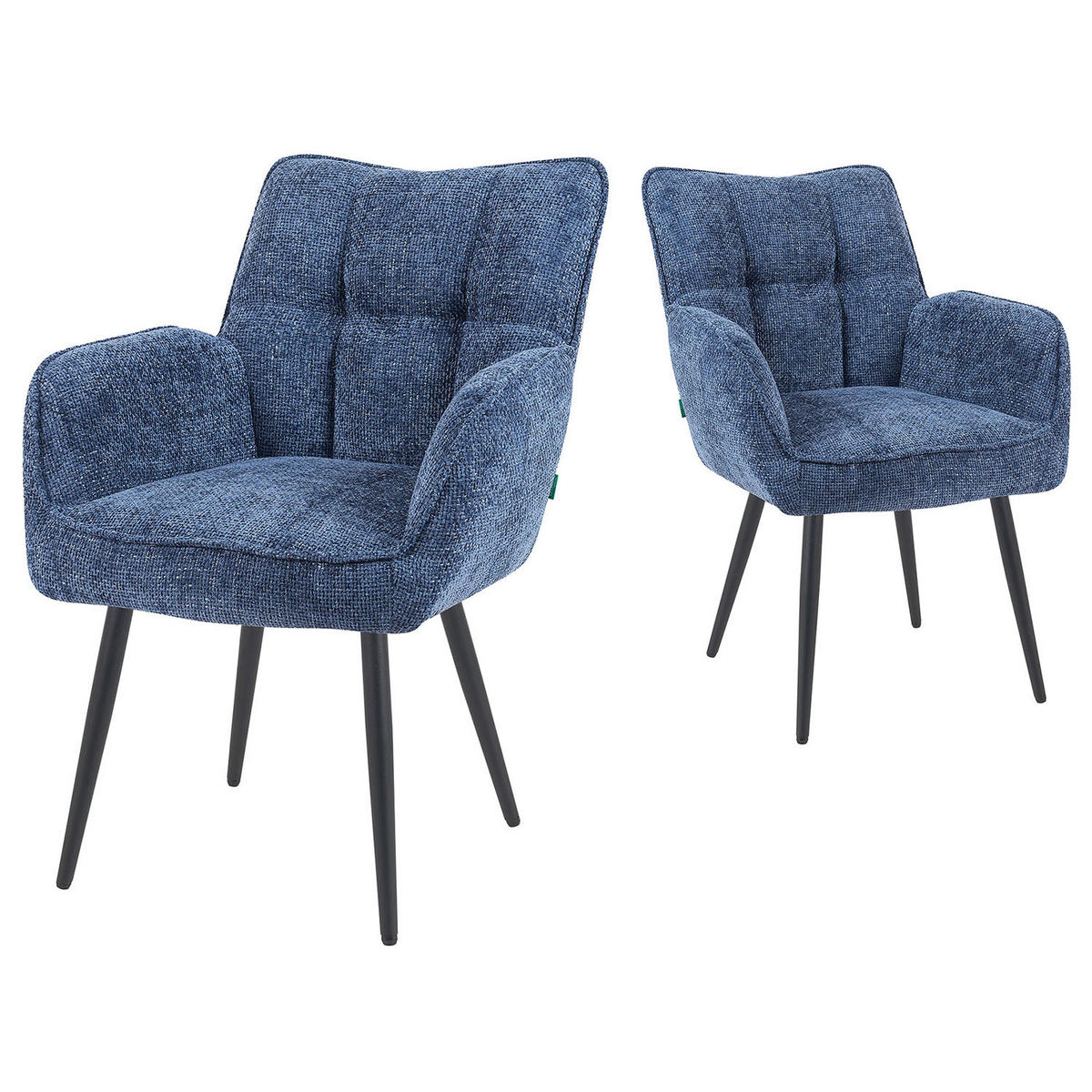 ESSZIMMERSTUHL Mika-Miro - Blau/Schwarz, Textil/Metall (59/84/66cm) - DUBI Möbel