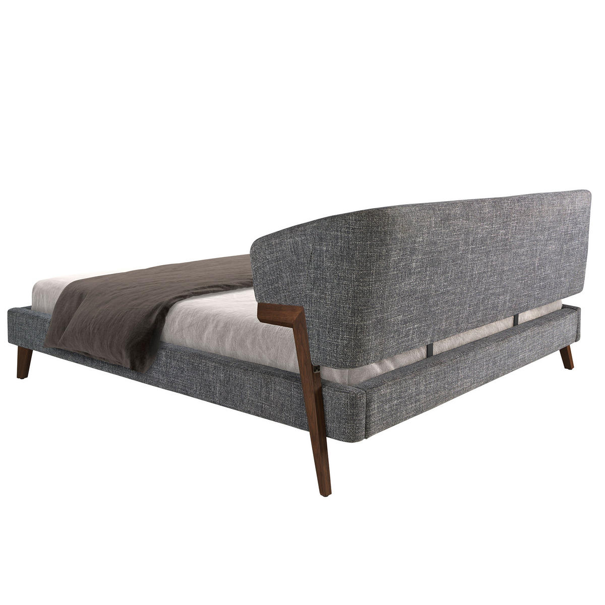 BETT Bett aus grauem Stoff 211/220/95 cm - Grau, Textil (180/200cm) - ANGEL CERDA