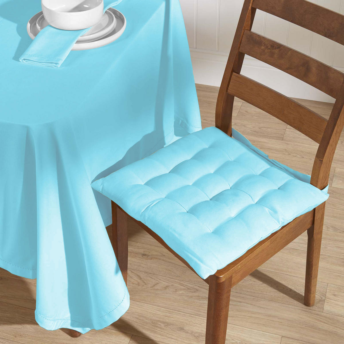 STOFFSERVIETTEN 4er-Set hellblau 45/45 cm, 100% Baumwolle - Hellblau, Textil (45/45cm) - Homescapes