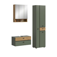 BAD-SET AQUA 3-tlg. (B/H/T: ca. 141/191/35 cm) in Sage Green/Sage Green - Grün, Holzwerkstoff (141/191/35cm)