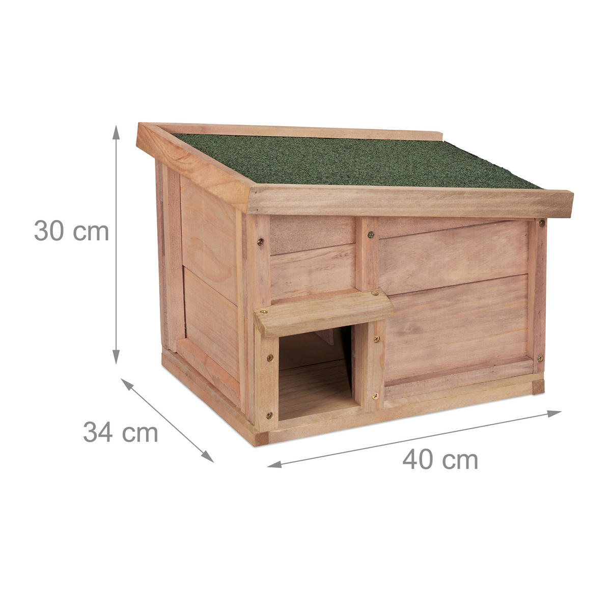 IGELHAUS - Hellbraun, Holz/Kunststoff (40/30/34cm) - Relaxdays