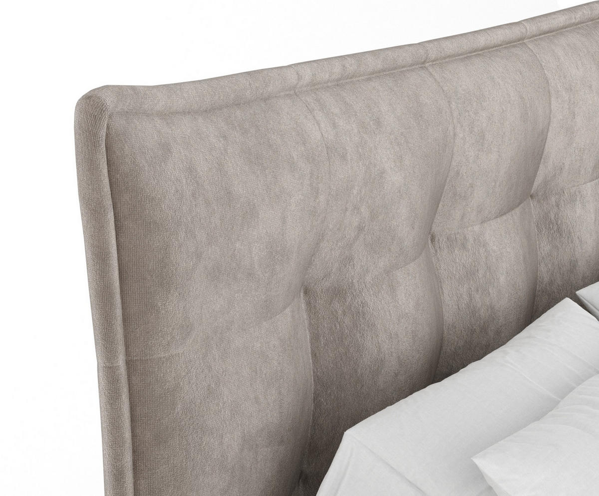 BOXSPRINGBETT Minori Taupe 160/200 cm mit Latex-Topper - Taupe/Silberfarben, Holz/Holzwerkstoff (160/200cm) - Maison de Reve