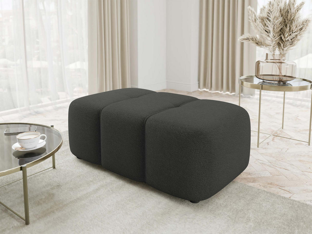 POLSTERHOCKER Furyn - Schwarz, Holzwerkstoff/Kunststoff (93/38/62cm) - MIRJAN24