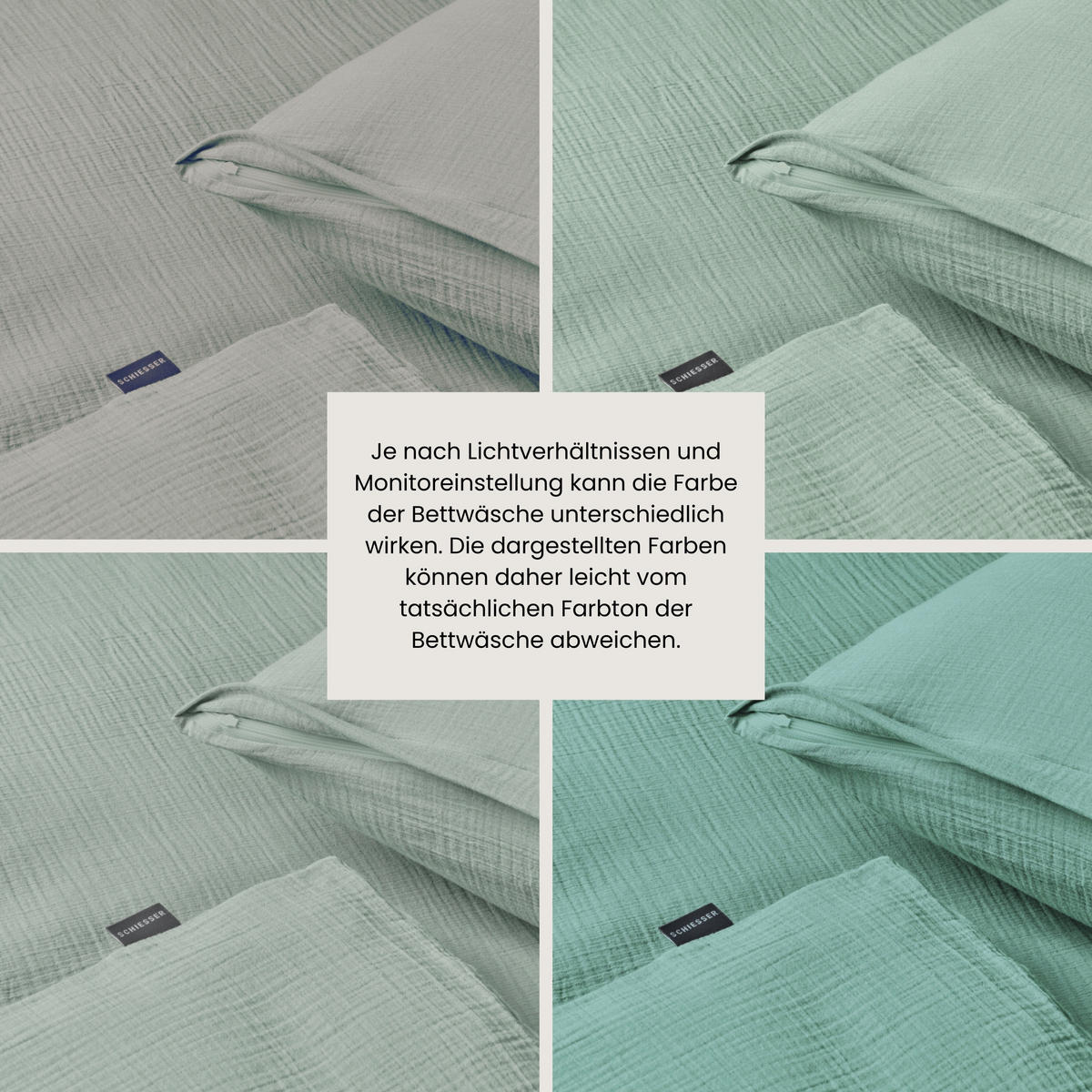 BETTWÄSCHESET Molly - Musselin - 2-teilig - 135 x 200 cm - Hellgrün - Hellgrün, Textil (135/200cm) - SCHIESSER