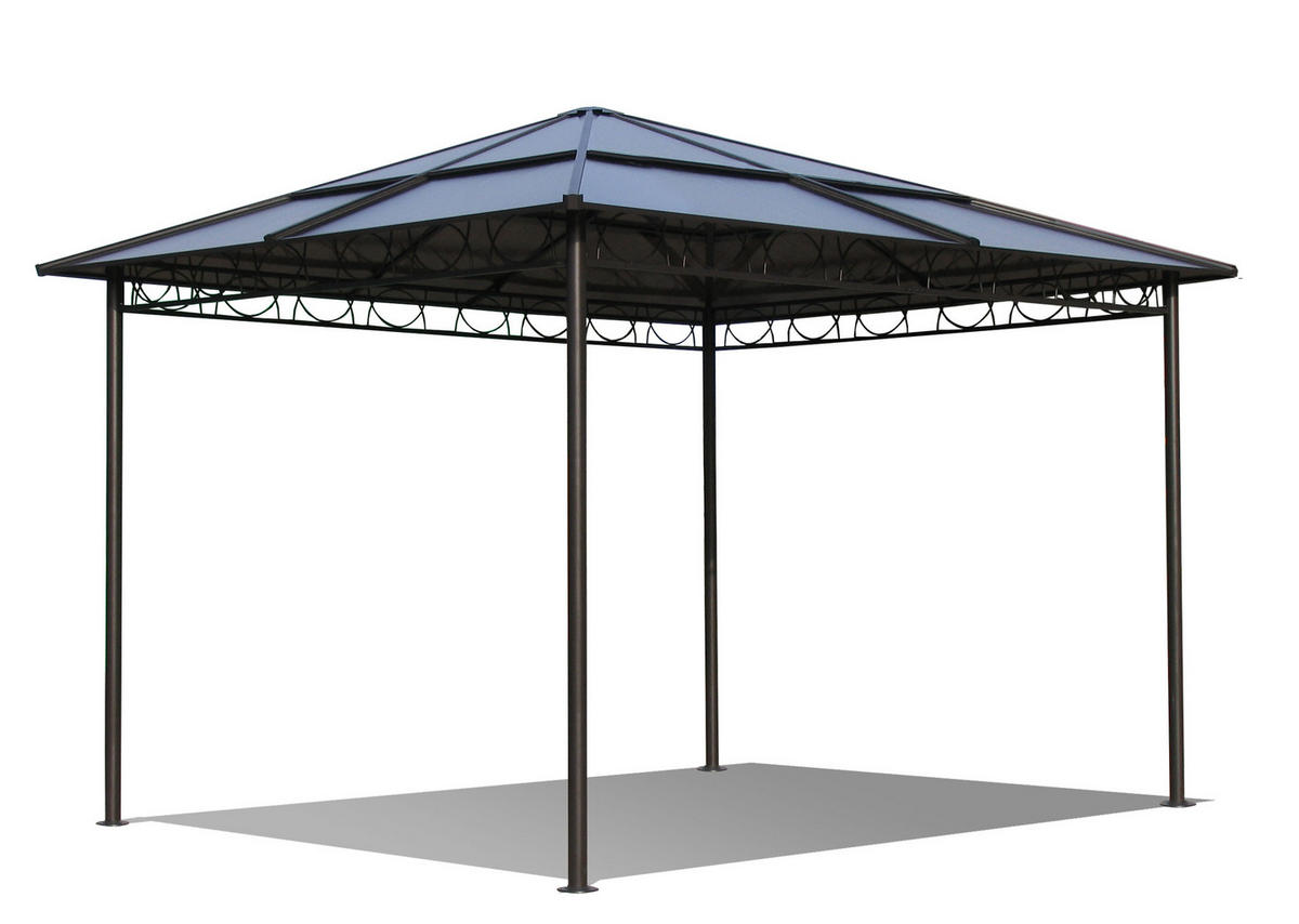 HARDTOP Pavillon 3x3m - Schwarz/Braun, Metall (300/263/300cm) - QUICK STAR