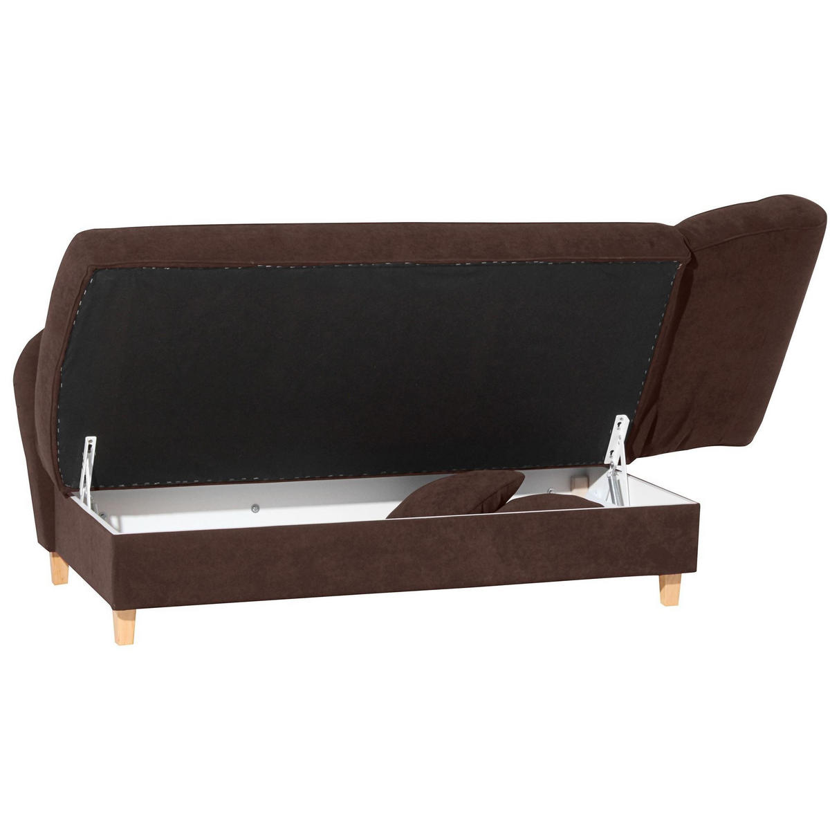 RECAMIERE mit Armteil rechts klappbar Katia Bezug Veloursstoff Buche natur / braun - Braun, Kunststoff (190/82/88cm) - 58aufmkessel