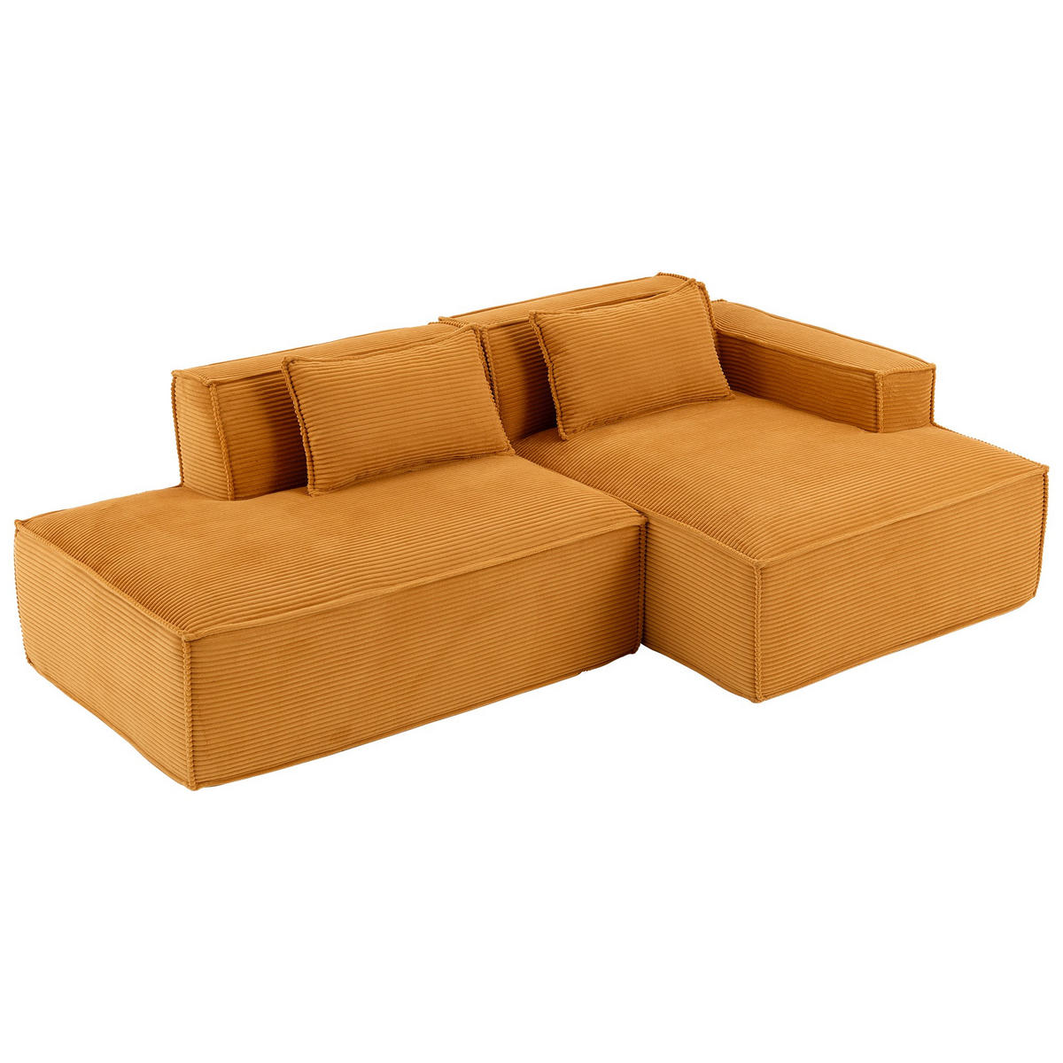 ECKSCHLAFSOFA L-/U-/2-er Sofa mit Schlaffunktion,Modulsofa,Cord,Gelb - Gelb, Textil (129/233cm) - LVHOM