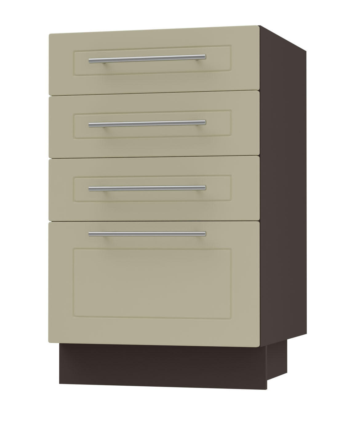 SCHUBLADENUNTERSCHRANK Kvantum D4A/40 Vanille Matt / Lava Matt 40 / 50 / 82cm - Dunkelgrau/Creme, Holz/Holzwerkstoff (40/82/50cm) - Feldmann-Wohnen