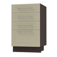 SCHUBLADENUNTERSCHRANK Kvantum D4A/40 Vanille Matt / Lava Matt 40 / 50 / 82cm - Dunkelgrau/Creme, Holz/Holzwerkstoff (40/82/50cm) - Feldmann-Wohnen