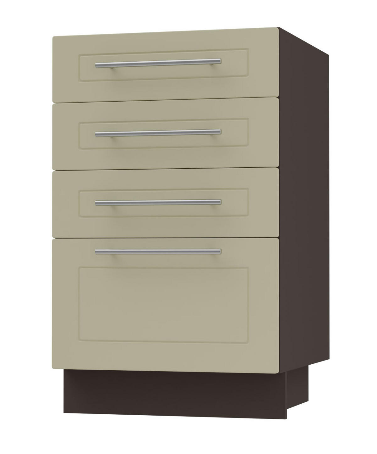 SCHUBLADENUNTERSCHRANK Kvantum D4A/40 Vanille Matt / Lava Matt 40 / 50 / 82cm - Dunkelgrau/Creme, Holz/Holzwerkstoff (40/82/50cm) - Feldmann-Wohnen