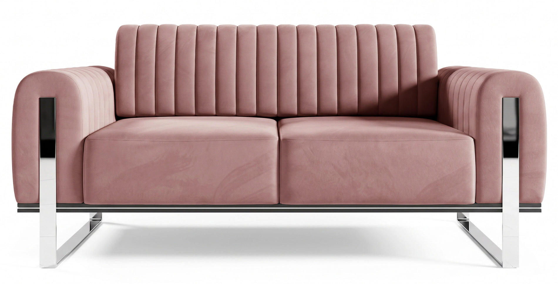 SOFA Parissa 164 cm - Pink/Silberfarben, Holz/Metall (164/79/92cm) - Selsey