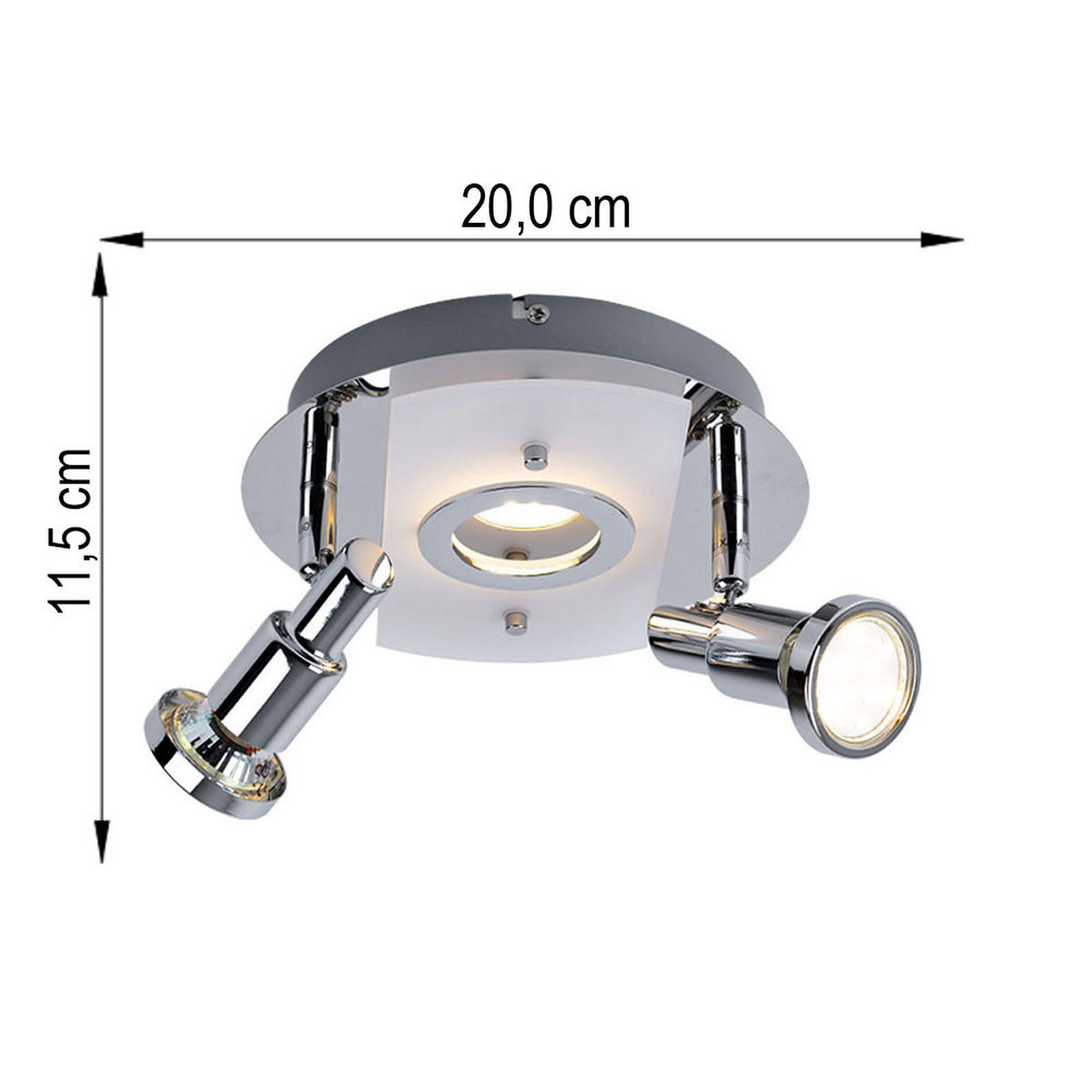 LED DECKENLEUCHTE Splash Chrom Silber - Silberfarben, Metall (20/20/11.5cm) - Briloner