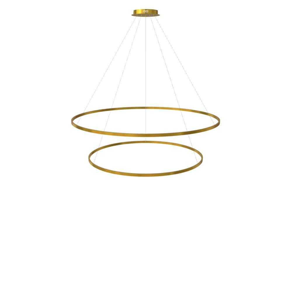 LED-HÄNGELAMPE 2er Ring Gold Ø 150 | 120cm - Goldfarben, Metall (1.3/150/3.3cm) - s.luce