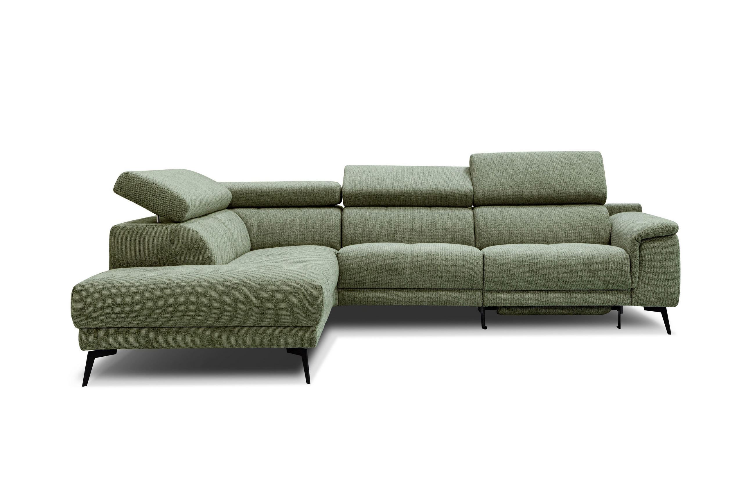 ECKSOFA FIERO 5-Sitzer mit 1 Relaxfunktion, olivgrün - Olivgrün, Holzwerkstoff/Textil (228/290cm) - Courtois Laville