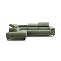 ECKSOFA FIERO 5-Sitzer mit 1 Relaxfunktion, olivgrün - Olivgrün, Holzwerkstoff/Textil (228/290cm) - Courtois Laville