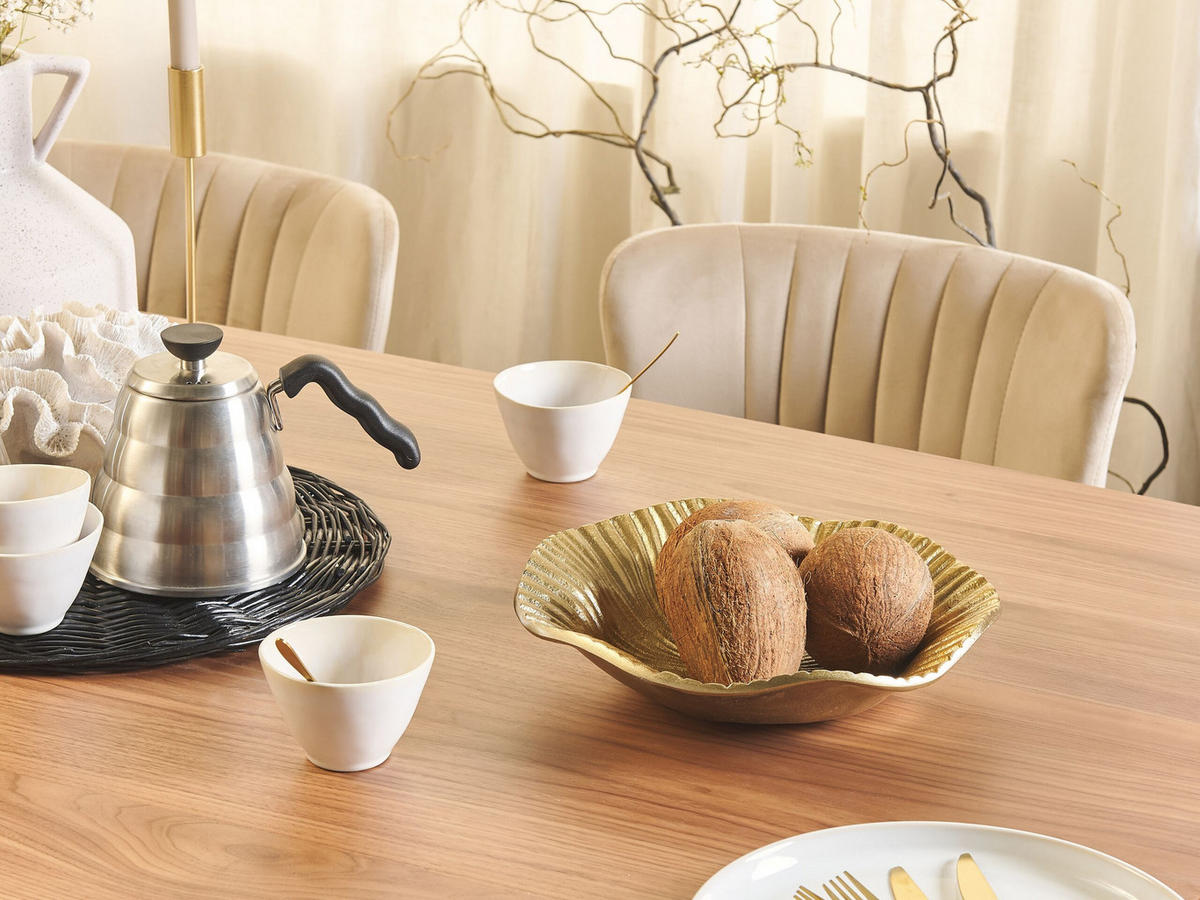 DEKOSCHALE Aluminium gold Hatra - Goldfarben, Metall (7cm) - Beliani