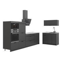 KUCHYNĚ Fame-Line, Tmavě šedá/Antracit, 380 cm, PD Mramor - tmavě šedá/antracitová, kompozitní dřevo (380/153.6/60cm) - Vicco