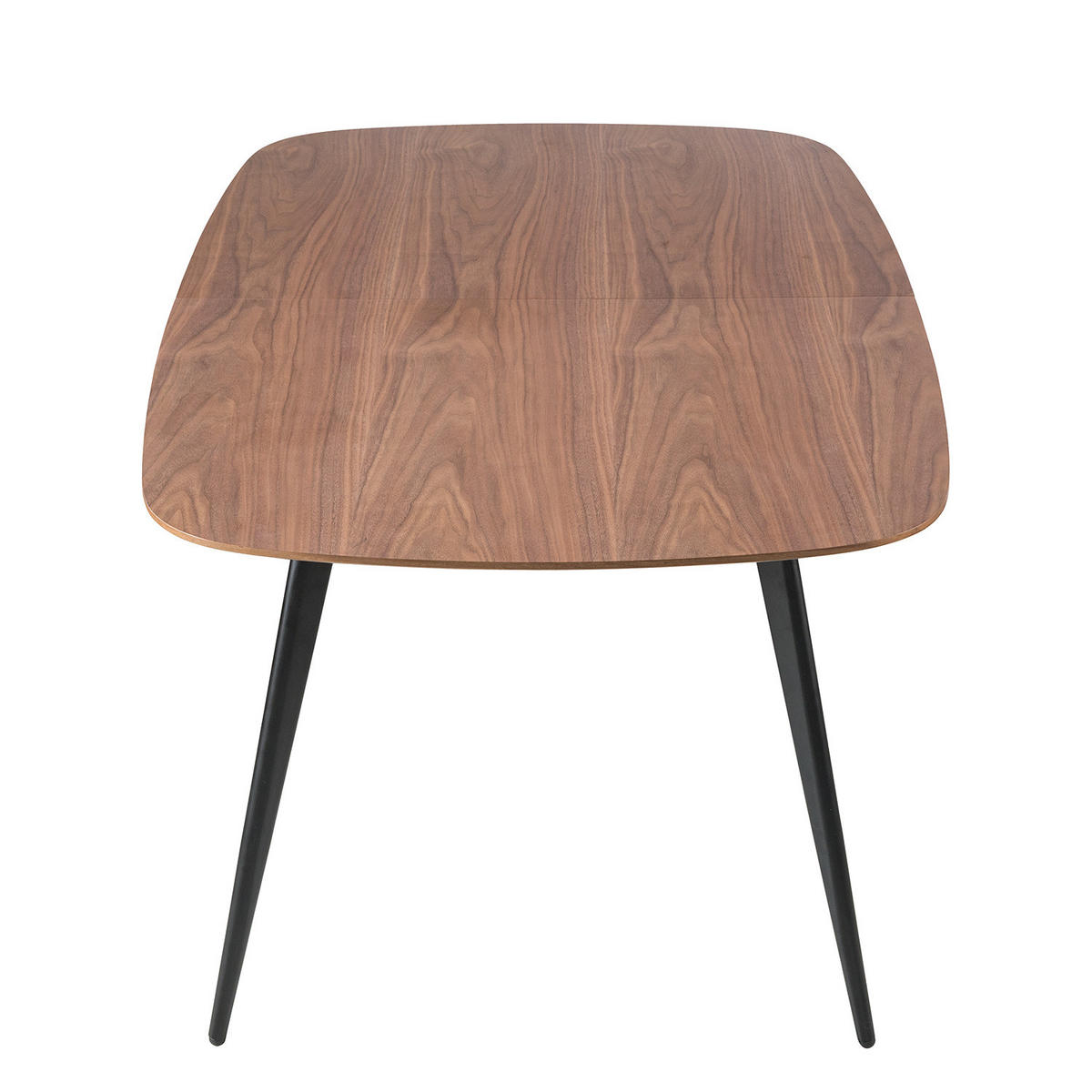 ESSTISCH mit Ausziehfunktion - Walnuss Furnier / Metall - Walnussfarben, Holzwerkstoff (105/180/75cm) - home24